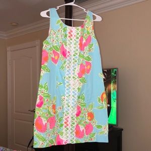 Lilly Pulitzer Blue floral/fruit print dress Sz 10